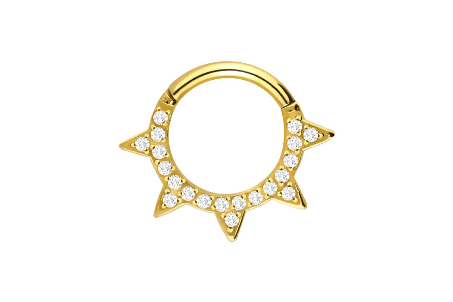 Chirurgenstahl Segmentring Clicker Piercing KRISTALLSPITZEN